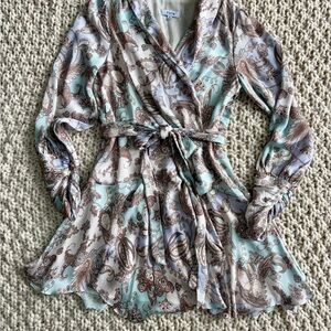 Fate Mint, Cream & lavender Paisley Dress
